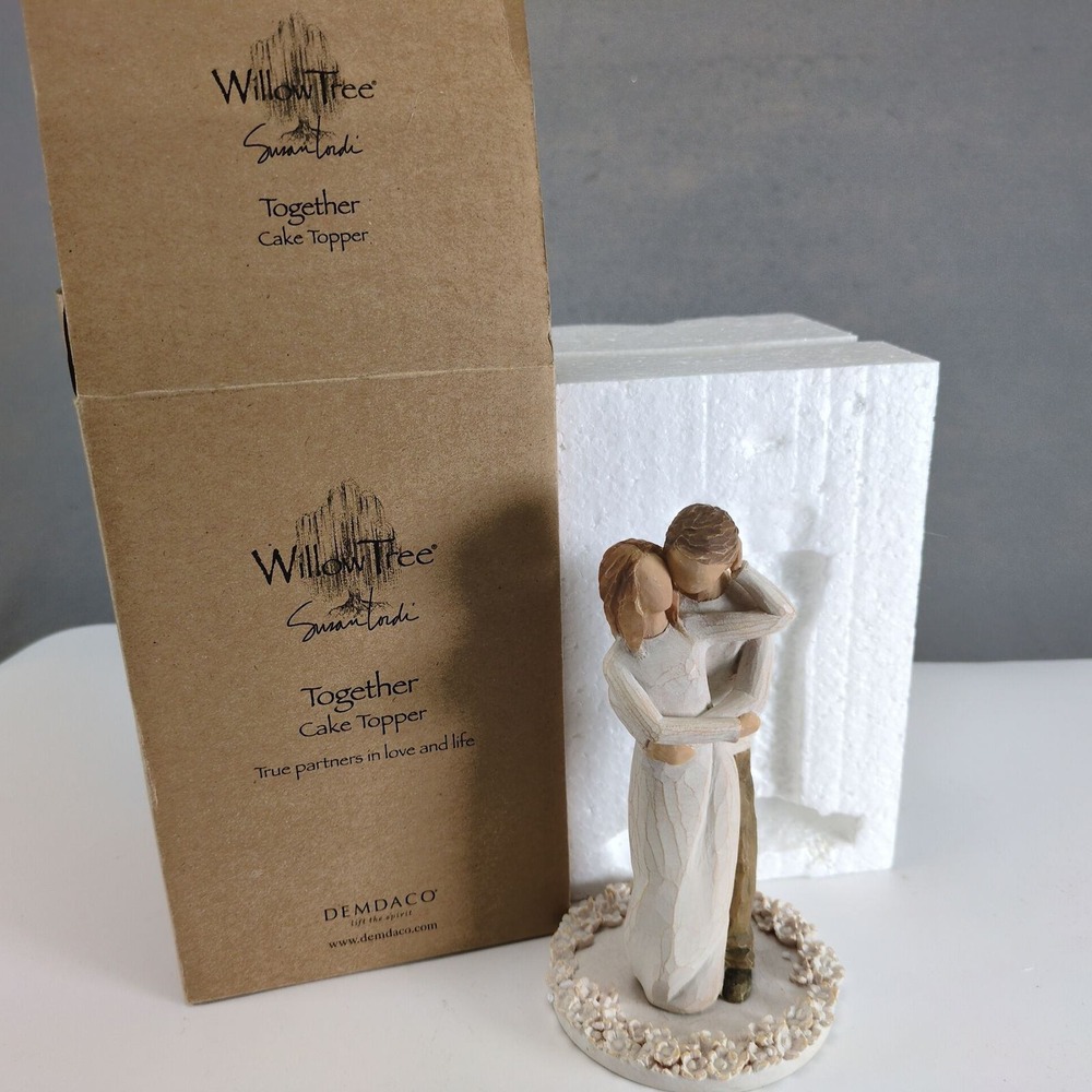 Willow Tree Together Cake Topper Susan Lordi Wedding Bride Groom Figurine Box